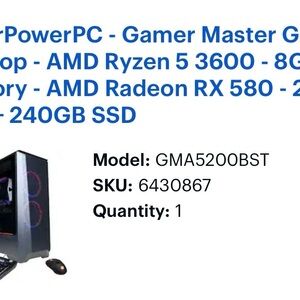 Gamer Master GMA5200BST Gaming Desktop - Black